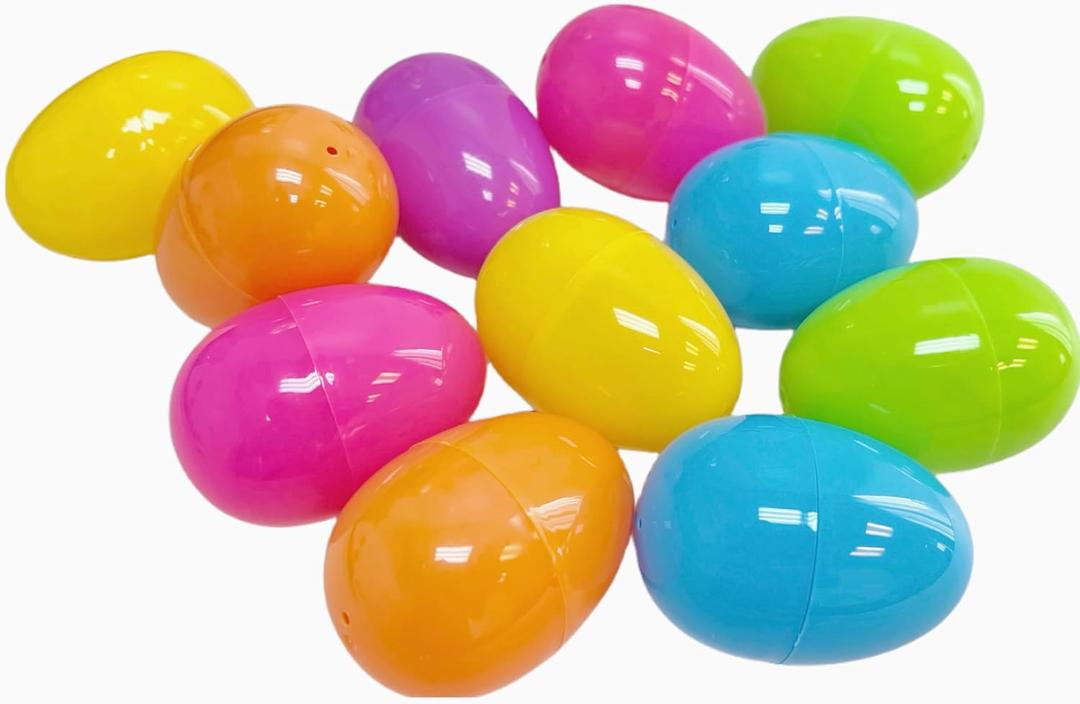 Plastic Bright Easter Egg Assortment 50 Pcs Perfect for Easter Egg Hunt/Surprise Egg/Easter Hunt