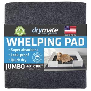 Drymate Jumbo Whelping Box Liner Mat, Potty Pad, Washable and Reusable Dog Puppy Pee Pad, Absorbent, Waterproof, Durable, Can Be Cut to Fit (48" x 100")