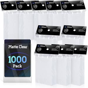 1000 Counts Card Sleeves, Matte Clear Card Sleeves Deck Card Protectors, Trading Card Sleeve Fit for MTG, Baseball, Sports, Game Cards (Matte Clear)
