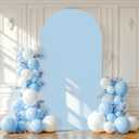 7.2FT Blue Arch Backdrop Cover Spandex Fitted Arch Covers Stretchy Backdrop Round Top Chiara Backdrop for Birthday Party Baby Shower Ceremony Banquet Decoration, 7.2x4 ft