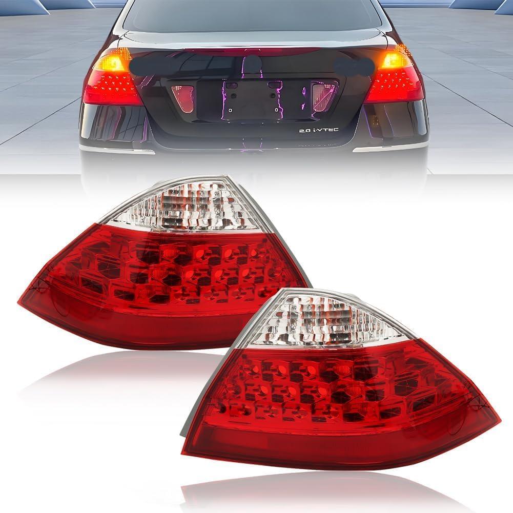 Tail Light for 2006 2007 Hon-da Accord, Rear Tail Light Driver & Passenger Side Unit HO2818130 4dr For Sedan, 33551-SDA-A32,1 Pair