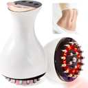 Lymphatic Drainage Massager & Anti Cellulite Massage Tool, for Legs, Arms & Belly, Body,Helps Reduce Stretch Marks & Cellulite,with Microcurrent, Light Heat & Vibration (White)