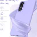 for Samsung Galaxy S25 Edge Case with Glass Screen Protector, Slim Soft Liquid Silicone + Hard PC Shockproof Protective Cover [Anti-Scratch Microfiber Lining] for Galaxy S25 Edge,Light Purple
