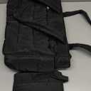 TOPDesign Puffer Tote Bag for Women, Lightweight Puffy Handbag with Compartments, Quilted Shoulder Bag for Work, Travel, Gym (Medium, Black)