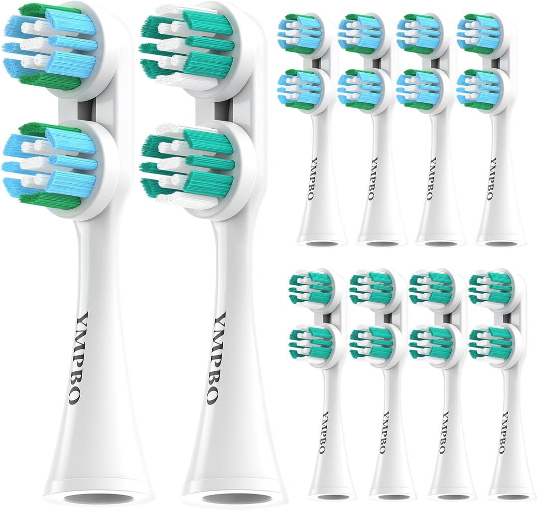 YMPBO Replacement Heads Compatible with Spinbrush Electric Powered Toothbrush Adults, 10 Pack Brush Head Replacement Refill, Green+Blue