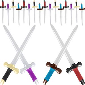 20 Pack 24 Inch Inflatable Swords Blow Up Medieval Prince Pirate Swords for Swimming Pool Birthday Halloween Birthday Cosplay Party Stage Props, 4 Colors