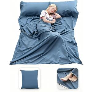 Sleeping Bag Liner Lightweight Compact Sleeping Bag Sack Portable Clean Travel Sheet Camping Sleep Sheet for Backpacking Hotel Hiking (82.7 X 70.9, Mystic Blue)