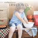 Dark White Ultra Soft Dish Towels  Premium Quality, Soft, Kitchen Towels  Durable for Daily Use in Cooking, Cleaning and More  Ideal for Homes and Professional Kitchens (6, Blue Stripe)