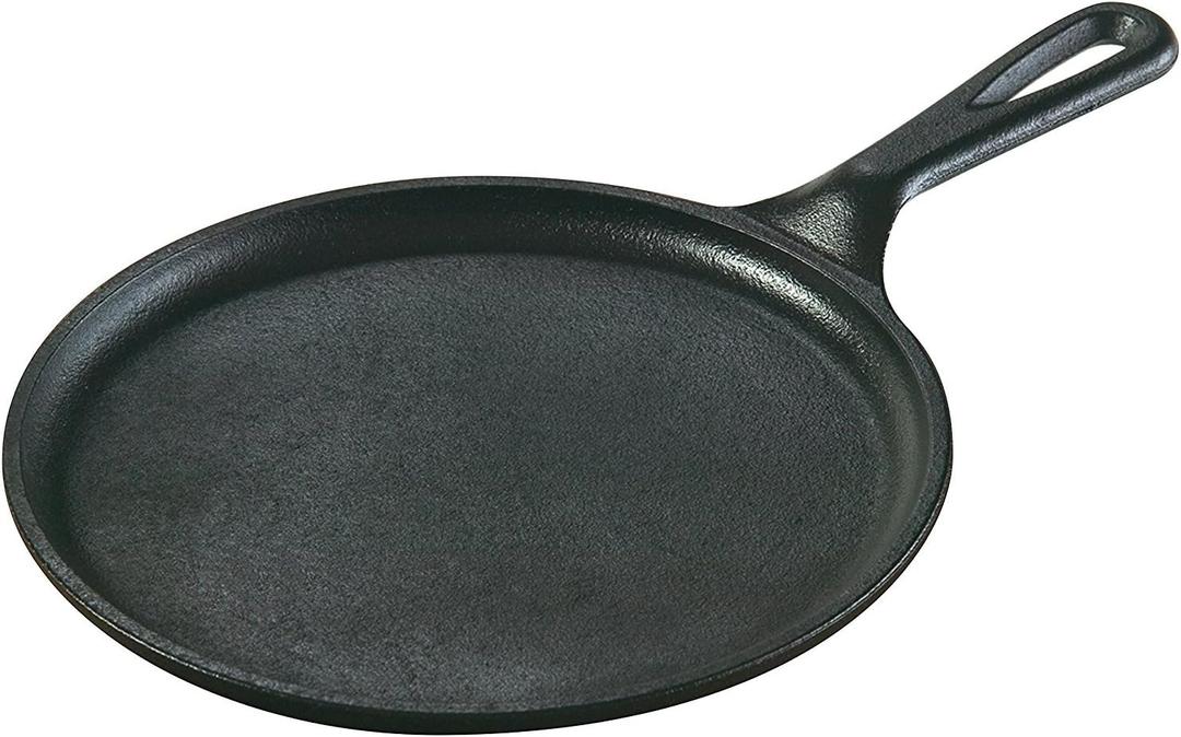 Lodge Cast Iron Griddle 8 Inch Round Pre-Seasoned Griddle Pan for Pancakes, Tortillas, and More Induction, Grill, Oven & Campfire Compatible Made in USA, Non-Toxic, PFAS-Free