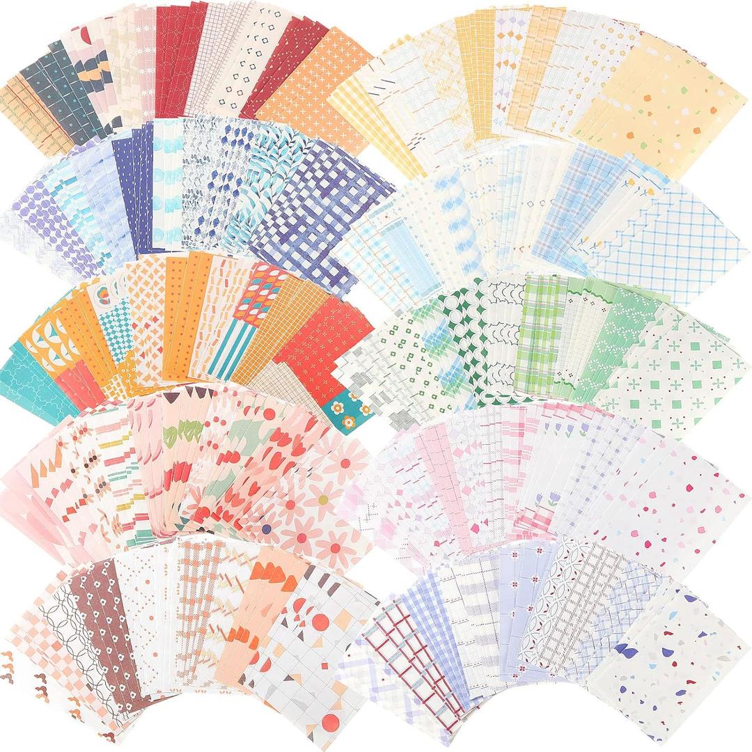 500 Sheets Vintage DIY Scrapbook Aesthetic Paper Supplies Decorative Paper Material for DIY Scrapbook Journal Photo Album Crafts(3.35 x 2.17 Inches,Stylish Style)
