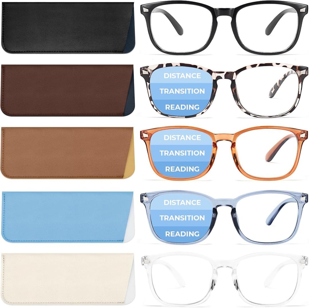 BLS BLUES Reading Glasses for Women/Men, Bifocal, Progressive, Readers for Women/Men, Eye glasses, Blue Light Reading Glasses (Mix With Cases) +1.5