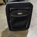 Samsonite black Softside carry-on white piping