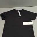 CRZ YOGA Seamless Workout Tops for Women Waist Length - Running Gym Athletic Yoga Short Sleeve Shirts Breathable Crewneck (X-Small, Black)