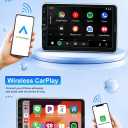 10.1 Inch Single DIN Car Stereo with Wireless CarPlay, Bluetooth 5.2, 720x1280 IPS Rotatable Touchscreen, FM AM RDS Radio with Android Auto, USB/Type-C Fast Charging, Backup Camera, Hands-Free Calling