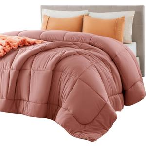 Bedsure Comforter Duvet Insert - Quilted Comforters Queen Size, All Season Duvet, Down Alternative Bedding, with 8 Tabs, Gifts for Women/Men, Dusty Pink, Queen 88 x 88 Inches