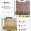UNISHADES No Drill Cordless Bamboo Roman Shades, 28×48 in, Driftwood