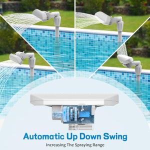 Pool Fountain Waterfall for Above Ground/Inground Pools, Auto-Swing Wide Spray Sprinkler Fountain, Adjustable Height 16-23", Swimming Pool Accessories for Relaxation & Water Cooling, Pool/Spa Decor
