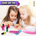 Kids Nail Polish Set for Girls, All in One Nail Art Kit with Nail Dryer/ Glitter Pen/ Nail Pen/ Pess On Nails/3D Nail Charms - Birthday and Christmas Gifts for Girls Ages 5-12