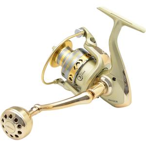 Fishdrops Spinning Fishing Reels, Lightweight Spinning Reel, 15.5 LBs Max Drag, 5.1:1/5.5:1 High Speed Ultra Smooth Powerful with CNC Aluminum Spool Fishing Reels Freshwater(Black/Gold) (3000)