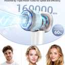 Hair Dryer, 160000 RPM High-Speed Ionic Blow Dryer Portable Professional Lightweight Hair Dryers with 200 Million Negative Ions, Fast-Drying, Quiet Hair Dryer with Nozzle for Home, Salon, Travel（HF03）