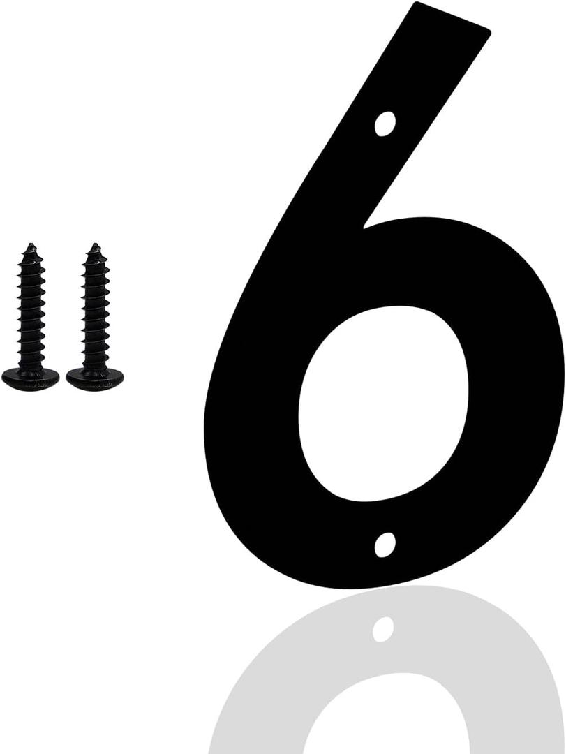 3 Inch Metal House Numbers Letters, Black House Address Numbers for Outside, Modern Metal Address Number Letters for Homes, Apartments, Farms, Office (6)