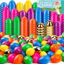 300 PCS 2.4 Inch Plastic Easter Eggs Bulk Include Surprise Golden Eggs, Colorful Fillable Empty Eggs for Easter Basket Stuffers Fillers Easter Hunt Filling Party Favors Classroom Prize Supplies