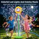Bubble Machine for Kid, Flower Bubble Maker with Lights and Music, Adjustable Height Bubble Stand Machine with Water Spray for Kid, Automatic Bubble Machine for Parties Birthday Wedding Outdoor