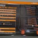 HORUSDY 59pcs Magnetic Nut Driver Set with 6-in-1 Ratcheting Screwdriver Handle, SAE & Metric 1/4 Inch Hex Shank Socket Set for Impact Drill with Quick-release Bit Holder and Extension Bar