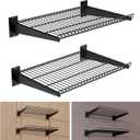 Heavy Duty Garage Wall Shelving 24"x16.5" 2-Pack, Adjustable Shelving Wall Mounted Shelves for Garage, Total 200 lbs Load Capacity, Black