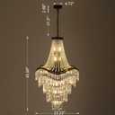 Wellmet Black Modern French Empire Crystal Chandelier, Luxury Crystal Chandelier, 15-Light French Pendant Light, for Living Room, Entryway, Dining Room, Foyer, Bedroom, 23.23"L x 23.23"W x 45.98"H