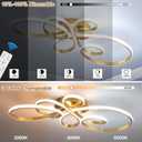 56W Modern LED Ceiling Light, Flower Flush Mount Light Fixture with Remote Control Gold Dimmable Ceiling Lamp for Living Room, Bedroom, Dining Room, Hallway, Kitchen