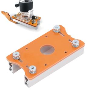 Wood Router Table Insert Plate, Aluminum Woodworking Benches Router Slotting Positioning Bracket Plate Router Table Mounting Plate for 65mm Trimmer