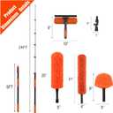 30FT Reach Duster Kit, Window Cleaning with 5-24FT Telescoping Extension Pole, High Ceiling Duster, Microfiber Feather Duster, Cobweb Duster, Window Squeegee, Feather Duster, Extendable Pole Kit