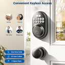 Veise Keyless Entry Door Lock, Electronic Keypad Deadbolt, Keyed Entry, Auto Lock, Anti-Peeking Password, Back Lit & Easy Installation Design, Matte Black