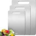 3 Pack Titanium Cutting Board, 100% Pure Titanium Cutting Boards For Kitchen, Dishwasher Safe, Easy to Clean, Double-sided Food-grade Cutting Board For Meats, Fruits And Vegetables FRS