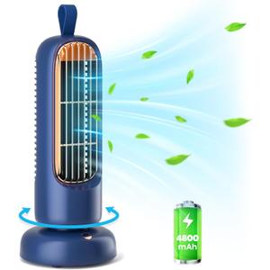 HOMETOP Tower Fan: 12'' Desk Fan 3 Speeds 110° Oscillation, Portable and Compact, Quiet Cooling Fan for Home Office Desktop Bedroom