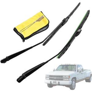 1 Pair Front Windshield Wiper Arm & 18" Blade Kit 22110157 Compatible with Chevrolet GMC C1500 C2500 C3500 K1500 K2500 K3500 1988-1994, Fit for Chevrolet GMC Suburban 1992-1994