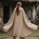 Renaissance Cloak with Hood Medieval Cape for Women Men Halloween