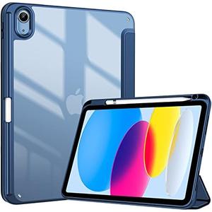 ProCase for iPad (A16) 11th Generation 11 Inch 2025/10th Generation 10.9 Inch 2022 Case with Pencil Holder, Hybrid iPad 11 10 Case with Clear Back, Supports Auto Wake/Sleep -Navy