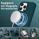 Magnetic for iPhone 16 Pro Case, Compatible with Magsafe, Suction Cup Phone Mount, 2 Screen Protectors - Camera Protector, Silicone Shockproof Protective Phone Cover 6.3", Dark Green