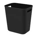 UUJOLY Plastic Small Trash Can Wastebasket, Garbage Container Basket for Bathrooms, Laundry Room, Kitchens, Offices, Kids Rooms, Dorms, 3.5 Gallon, Black