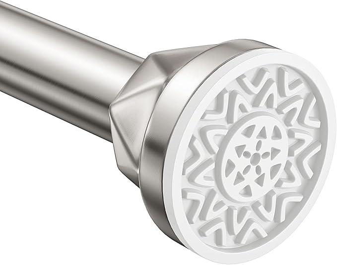 Shower Curtain Rod 3294 Inches, No Drill Shower Rod Tension, Never Rust AntiSlip Shower Curtain Rod for Bathroom Window, Adjustable Tension Curtain Rod. Nickel