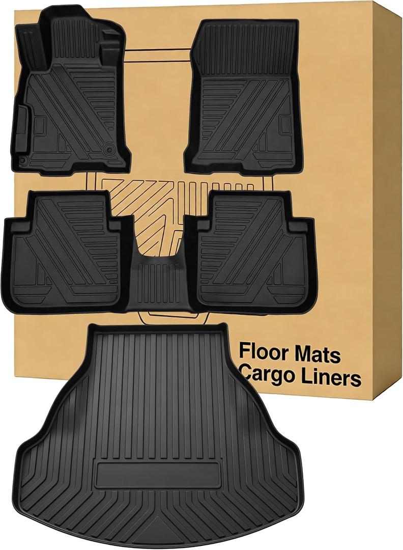 All Weather TPE Floor Mat＆Cargo Liner Custom-fit for Honda Accord 2013-2017
3D Precision fit Durable Waterproof Odorless Anti-Slip Front Rear Full Sets Trunk Tray Floor Liners Carpet Accessories