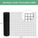 Galvanized Black Vinyl Coated Hardware Cloth | 1 Inch Mesh 17 Gauge 36"x100' |Rust & Resistant, for Chicken Coop, Rodent Proof, Tree Guard, Garden Plant Fencing, Pet Enclosures & Home Improvement
