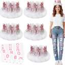 Kathfly 5 Set Graduation Senior Crown and Iron on Patches Kit DIY Class of 2026 Crown Craft with Rhinestone Letters Plush Trim Senior 2026 Heat Transfer Patches for Jeans Graduation Party Supplies