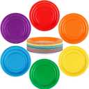 72 Pieces Rainbow Paper Plates 7 Inch Bulk Paper Plates Disposable Round Dessert Plates Heavy Duty Solid Color Paper Plates Table Decors Party Supply for Birthday, Dinner, Wedding