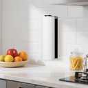 Paper Towel Holder Under Cabinet, Wall Mount, Stainless Steel, Adhesive Paper Towel Rack for Kitchen and Bathroom, Black