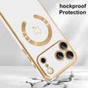 OOK Magnetic Phone Case iPhone 17 Pro Max 6.9 Inch [Compatible with MagSafe] Soft TPU Heart Phone Cover with Screen Protector Shockproof Protection Slim Case with Strap Lanyard for Women - White