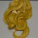 Half and Half Long Blonde Curly Princess Wig Set 22'' Golden Wave Wig with Bangs Synthetic Hair Wigs for Halloween Costumes Party