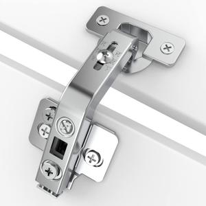 Chibery 2 Pack 135 Lazy Susan Corner Hinge, Adjustable Three-Dimensional Hinge Base,3D Adjustment Full Overlay Concealed for Kitchen Cabinet Replacement Hardware, Cupboard Folded, Folden Door